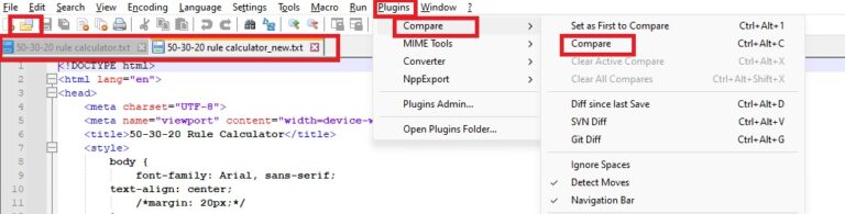 compare two files in notepad++_5