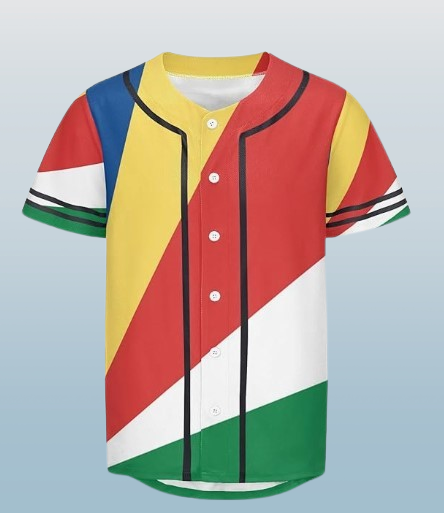 Seychelles Flag Men's Baseball Jersey